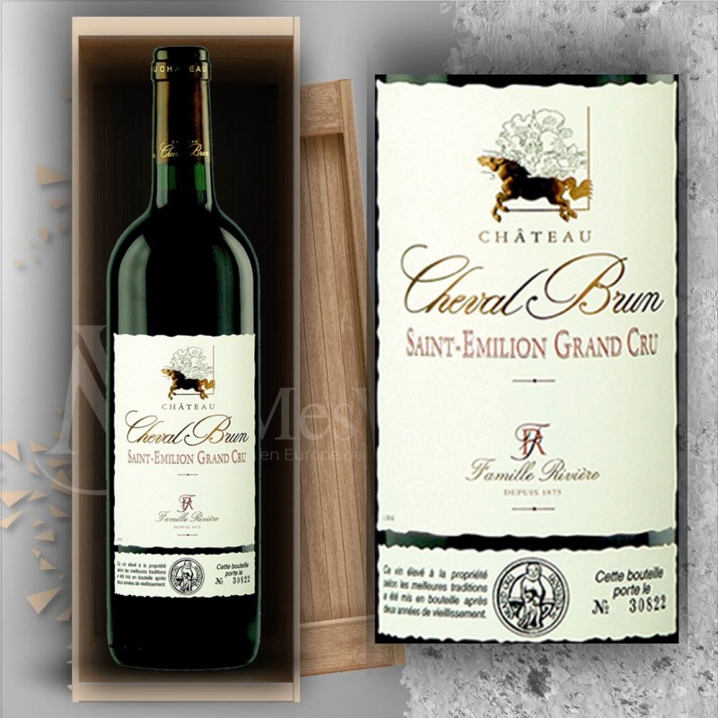 Magnum Saint Emilion Grand Cru Château Cheval Brun 2015 en Plumiers Bois 
