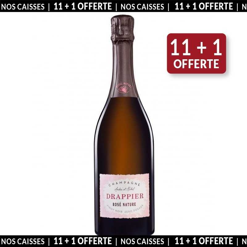 Champagne Drappier "Rosé Nature" (11+1 offertes)